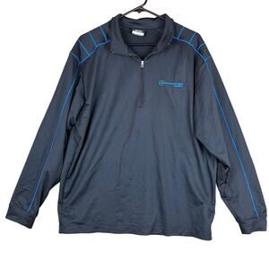 Nike Golf Mens Jacket Black Blue 1/2 Zip DriFit Pullover Lightweight Stretch L